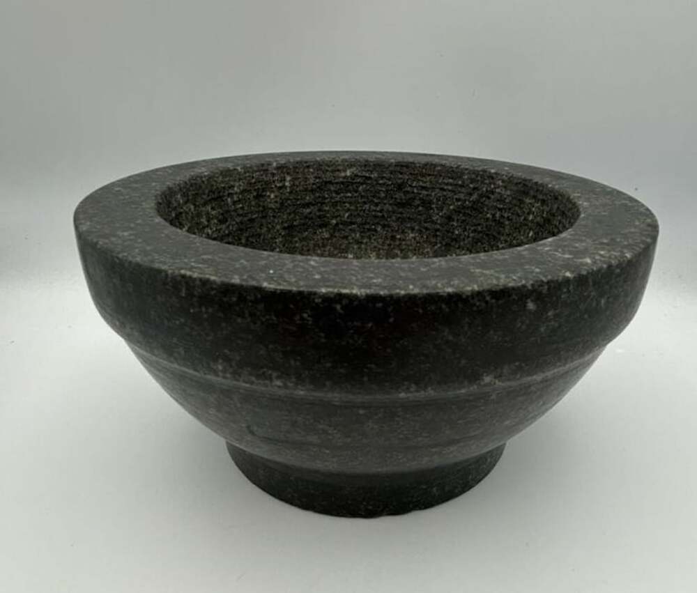 Granite Mortar Bowl 8 Inch Black Stone Grinder